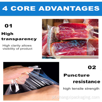 Sacos de selagem de termoformação a vácuo para embalagem de linguiça de carne